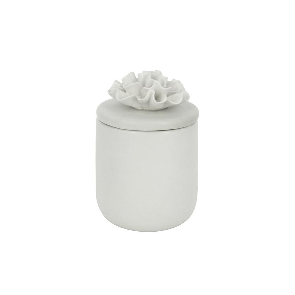 CANDELA BIANCA CON TAPPO ORTENSIA CERAMICA SATINATA 7X10